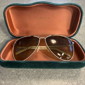 Gucci White  Aviator Sunglasses